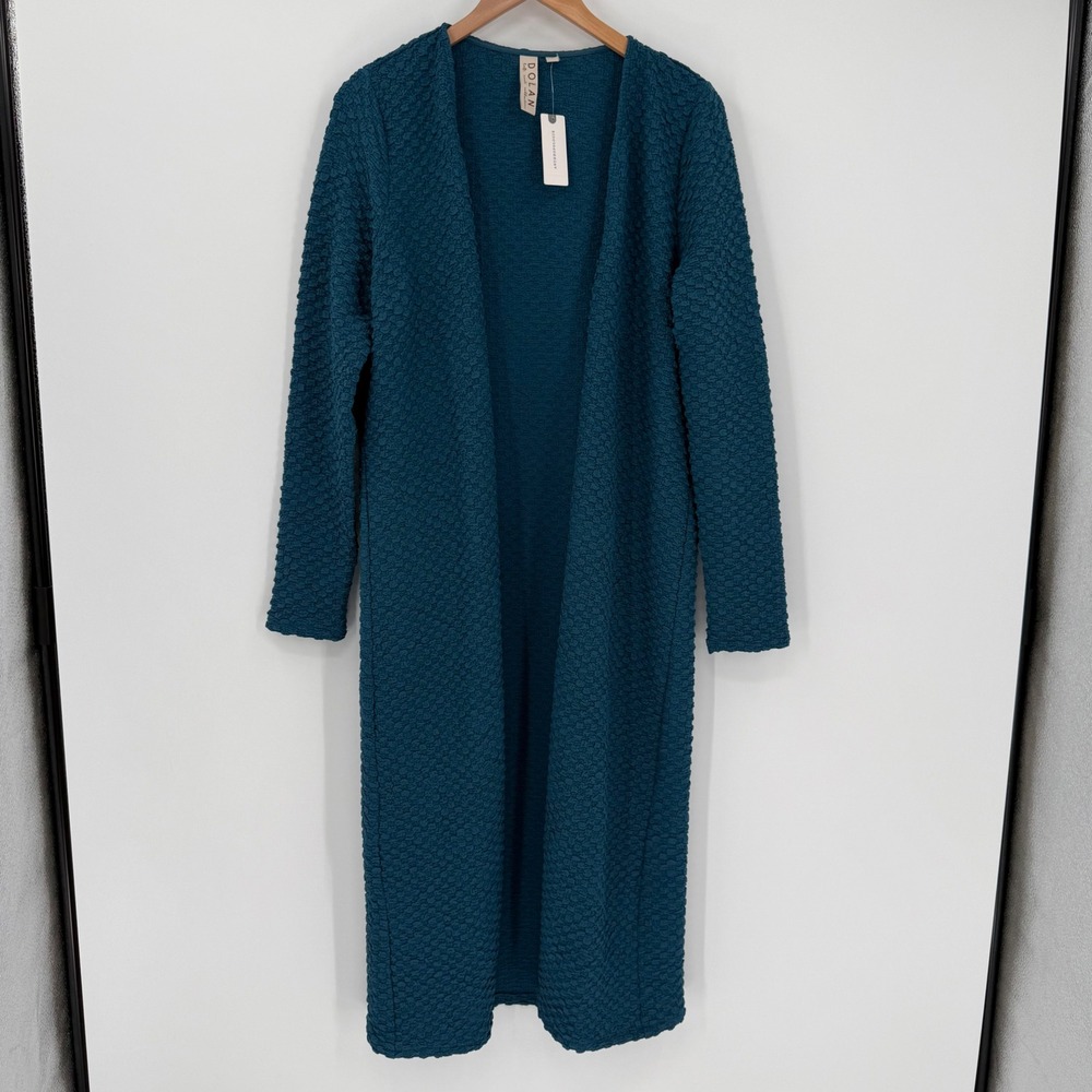 NWT Anthropologie Dolan Textured Knit‎ Duster Cardigan Size Large Blue